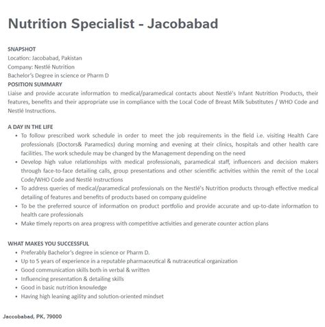 nestle dietitian jobs.